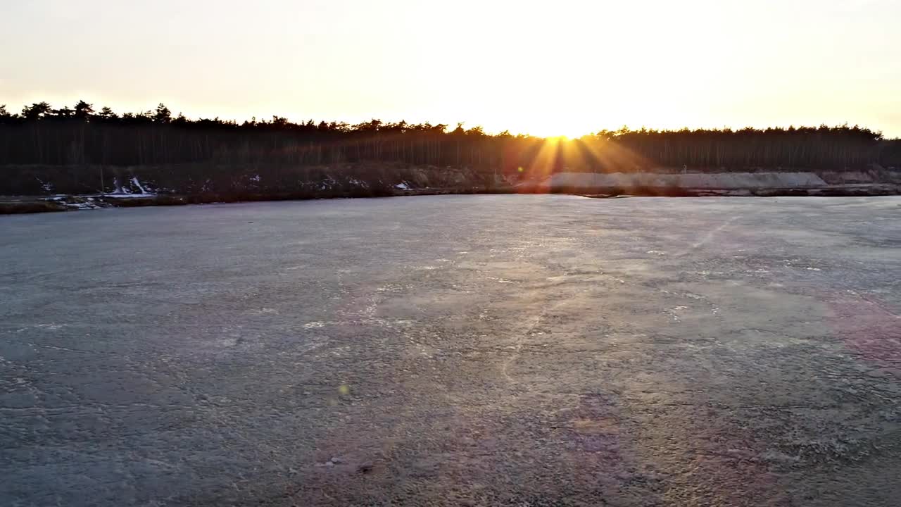 Stock Video Big Frozen Lake Near A Forest Live Wallpaper For PC