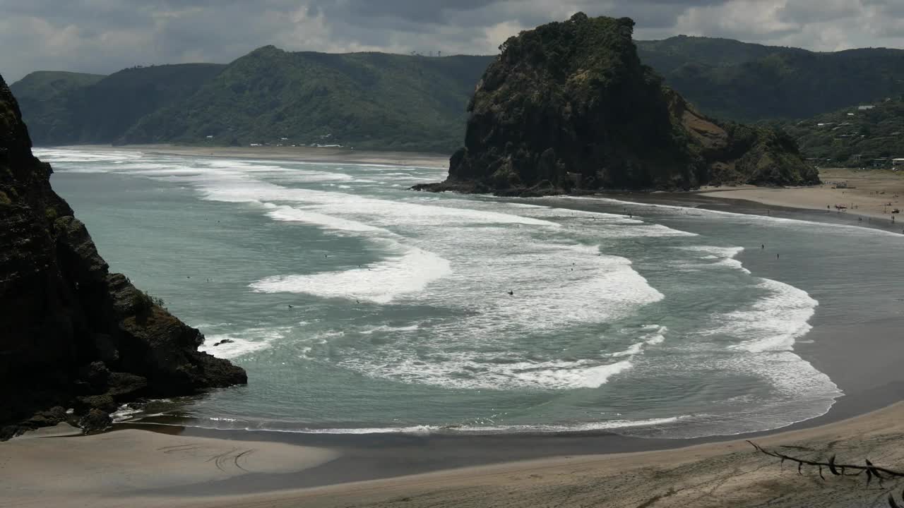 Stock Video Big Beach And Lion Shaped Rock In New Zealand Live Wallpaper For PC