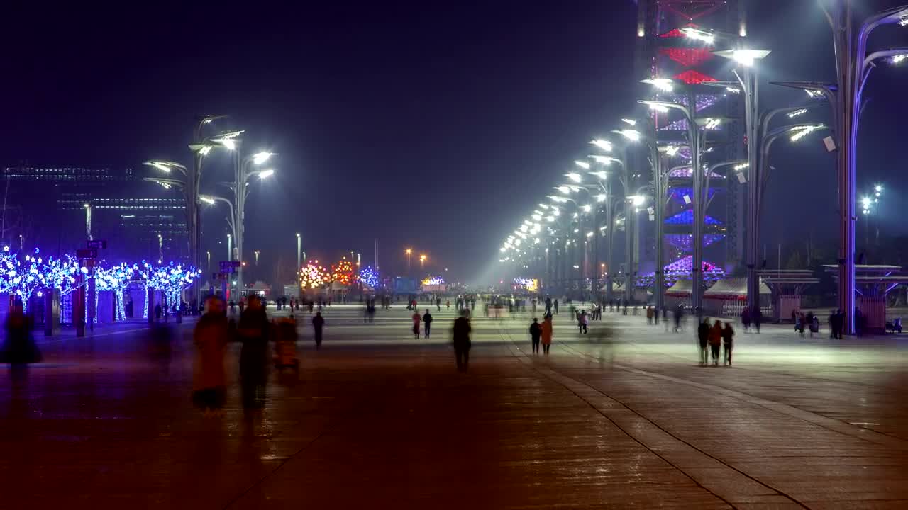 Stock Video Beijing Walking Street At Night Live Wallpaper For PC