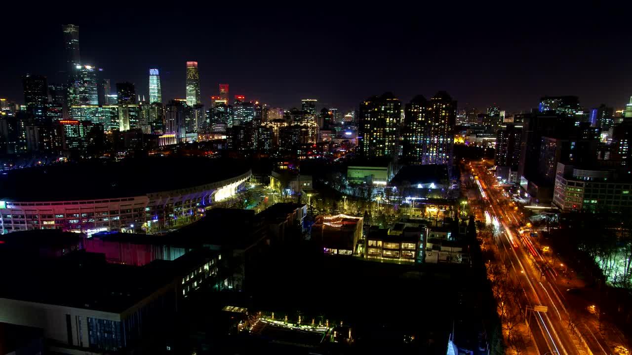 Stock Video Beijing Cityscape At Night Live Wallpaper For PC