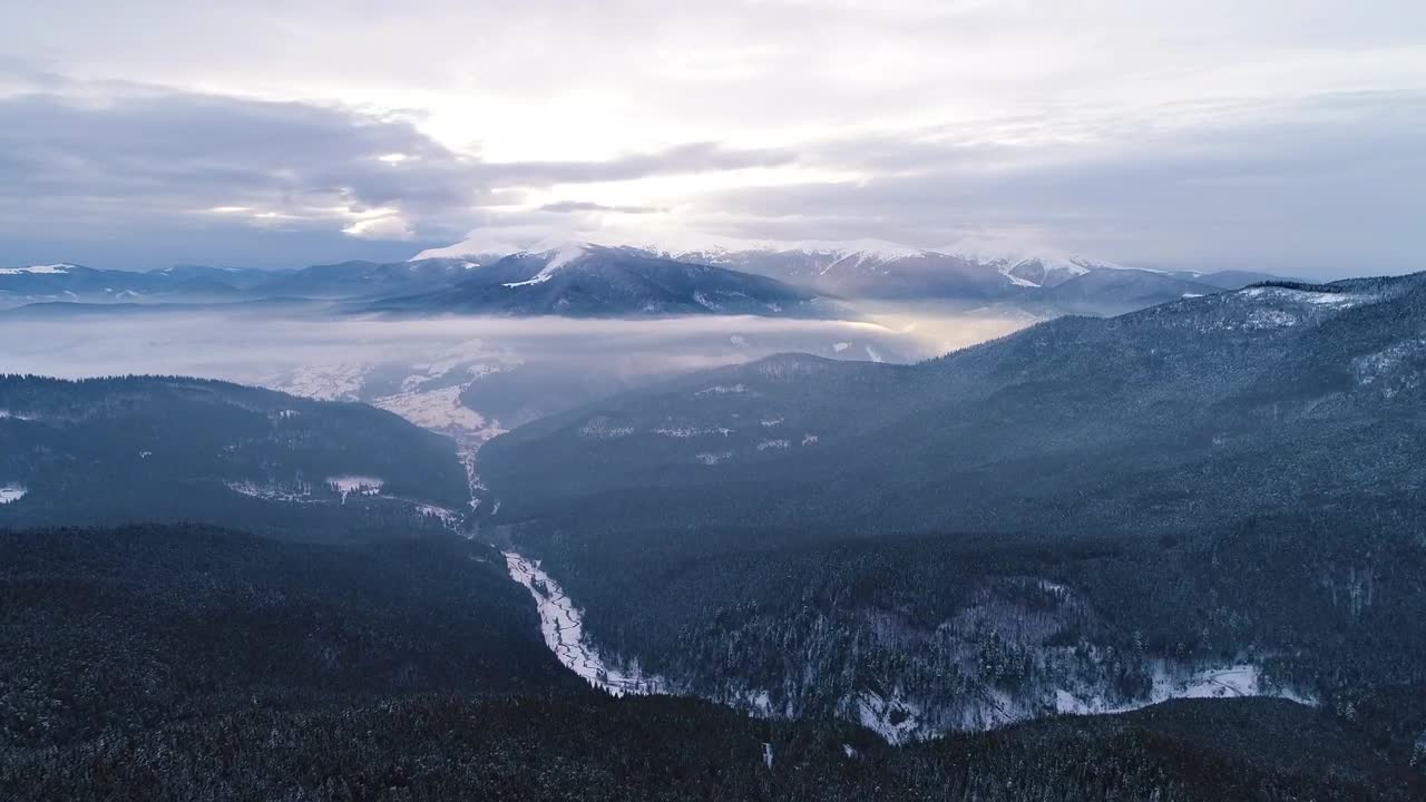 Stock Video Beautiful Winter Mountains Landscape At Sunrise Live Wallpaper For PC