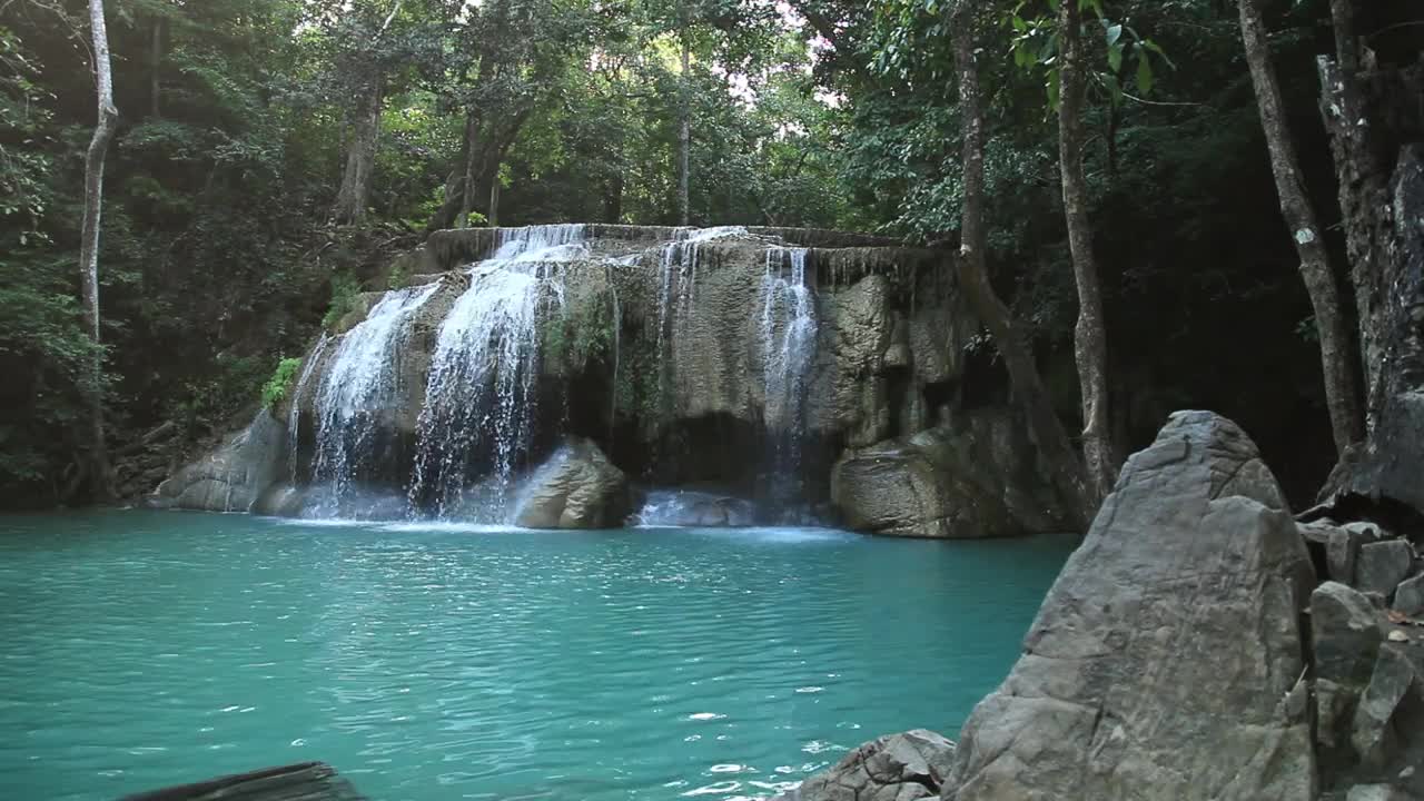 Stock Video Beautiful Waterfall Hidden In Woodland Live Wallpaper For PC