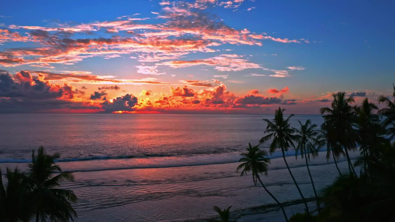 Stock Video Beautiful Orange Sunset On The Beach Live Wallpaper For PC