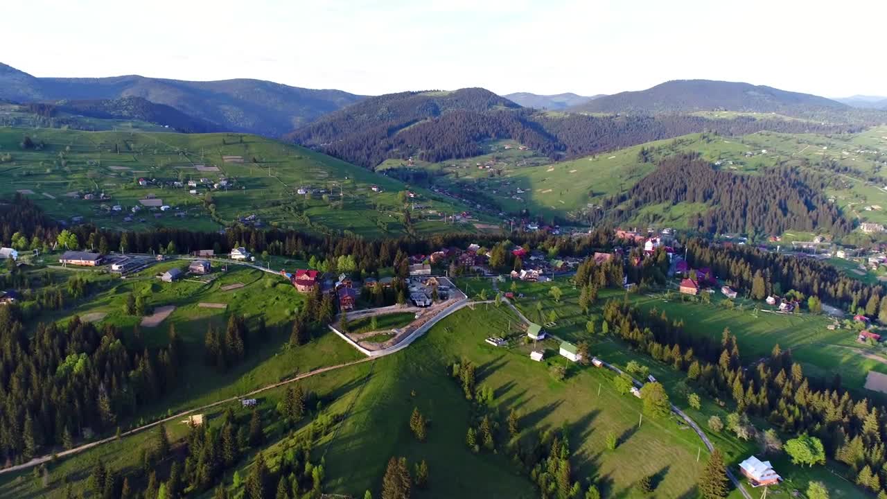 Stock Video Beautiful Mountain Village Aerial Shot Live Wallpaper For PC