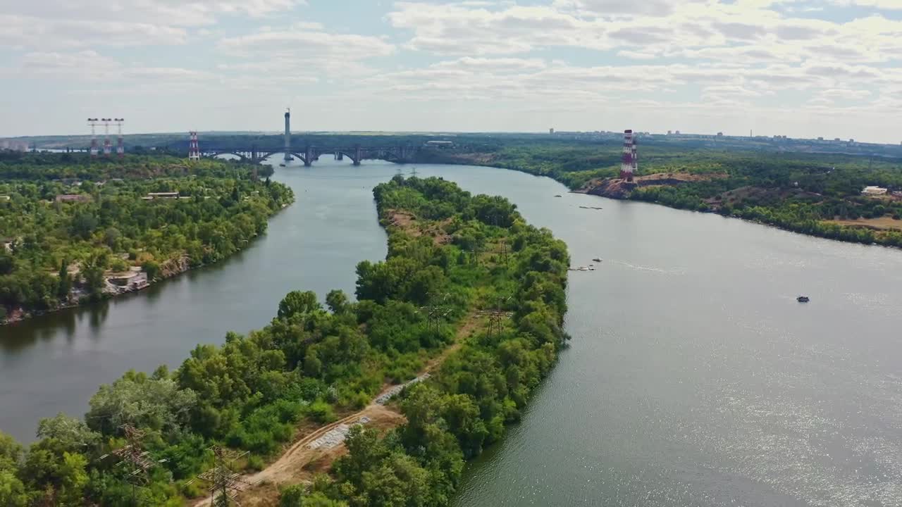 Stock Video Beautiful Landscape Of A River Near A City Live Wallpaper For PC