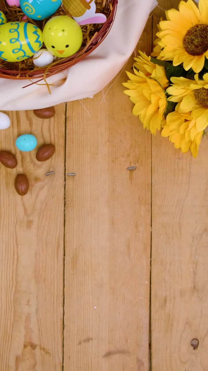 Stock Video Beautiful Easter Eggs On A Table With Flowers Live Wallpaper For PC