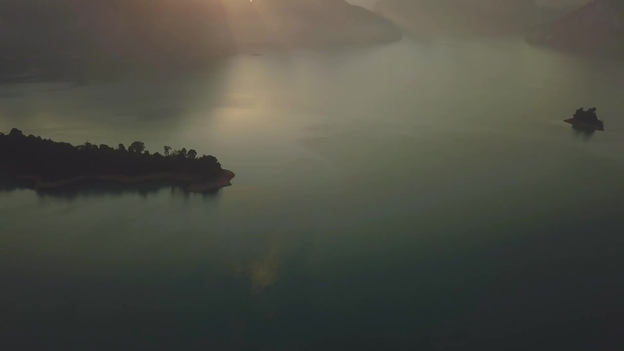 Stock Video Beautiful Dusk On A Large Lake From Above Live Wallpaper For PC