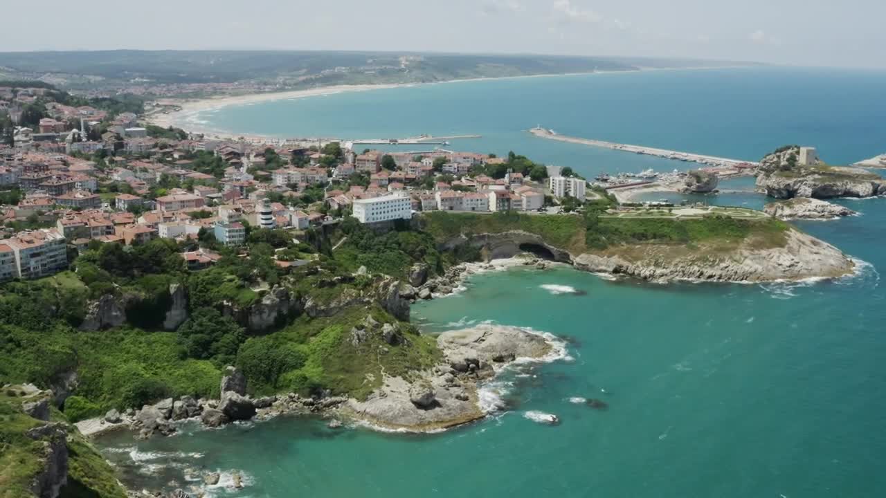 Stock Video Beautiful Coastal Region With Houses Along The Top Live Wallpaper For PC