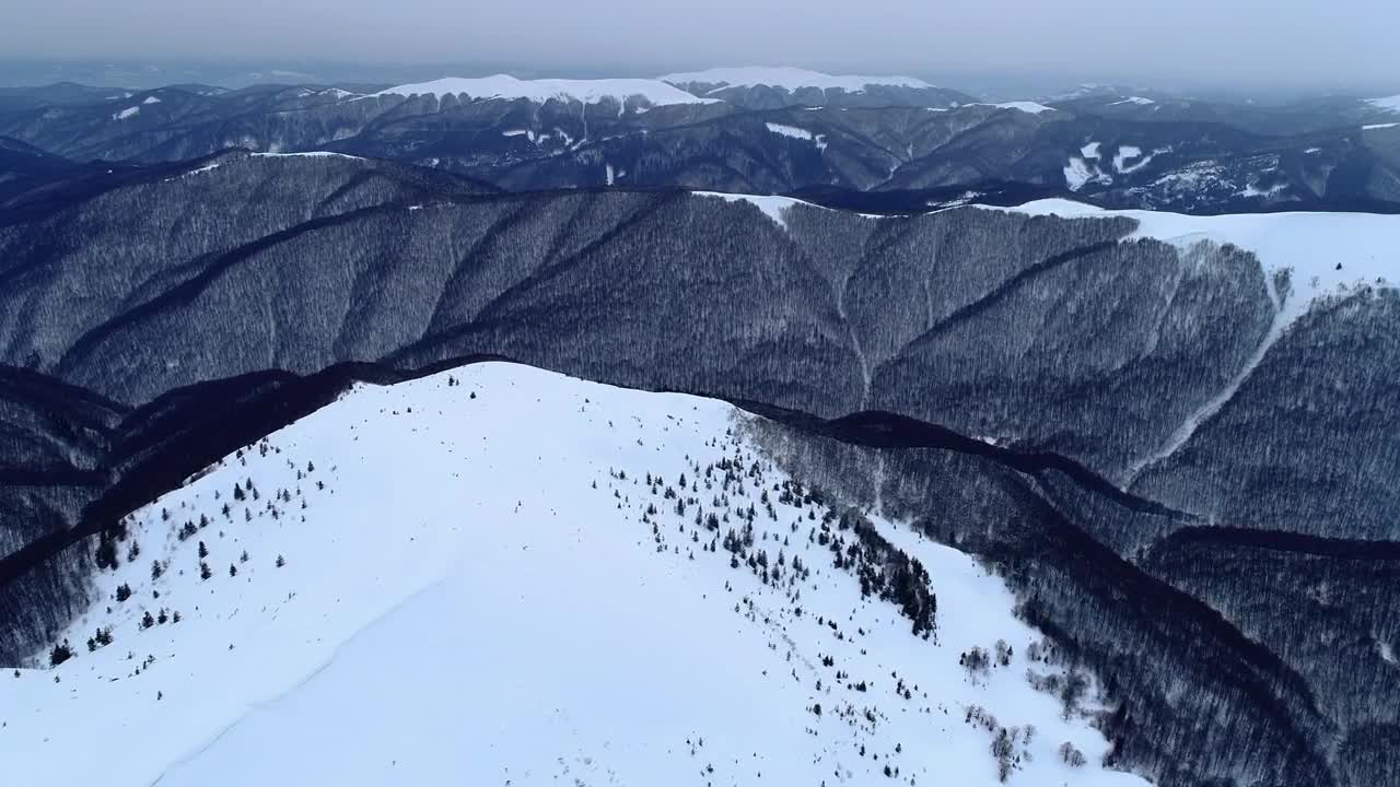 Stock Video Beautiful Aerial View Of The Mountains In Winter Live Wallpaper For PC