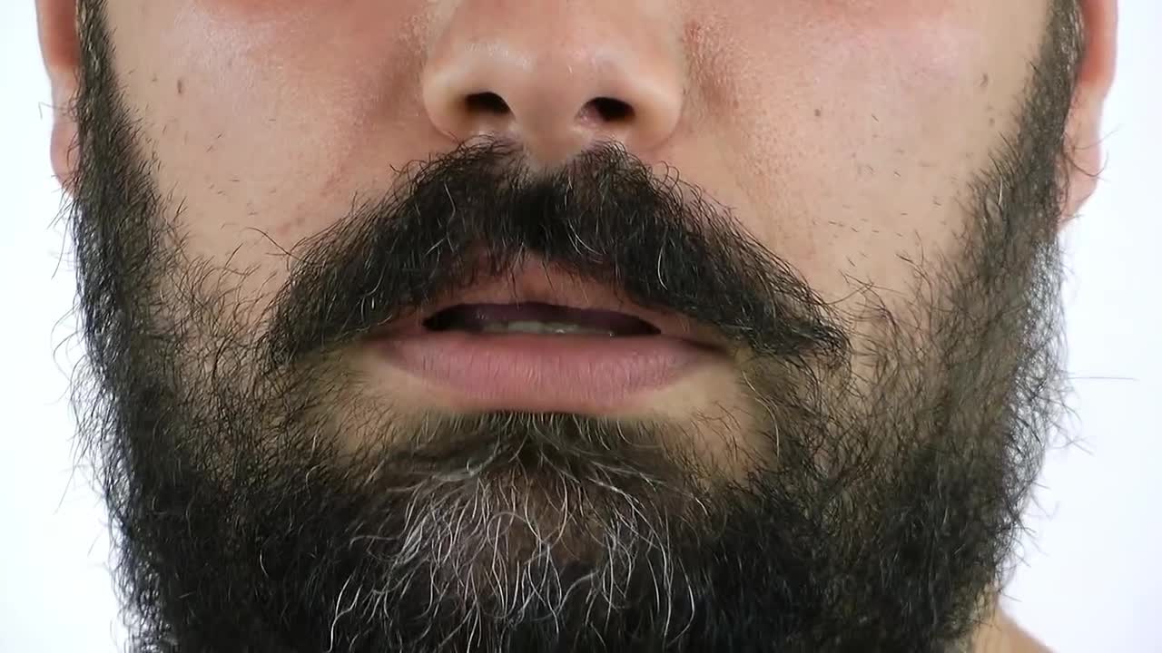 Stock Video Bearded Mans Mouth In Disapproval Gesture Live Wallpaper For PC