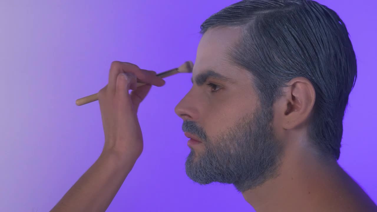 Stock Video Bearded Man Being Made Up Live Wallpaper For PC