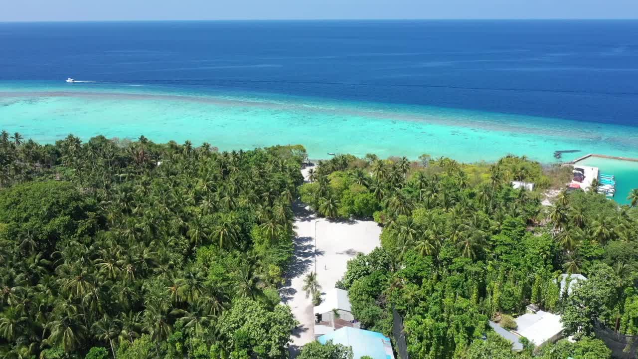 Stock Video Beach With Two Blue Tones Sea Aerial Shot Live Wallpaper For PC