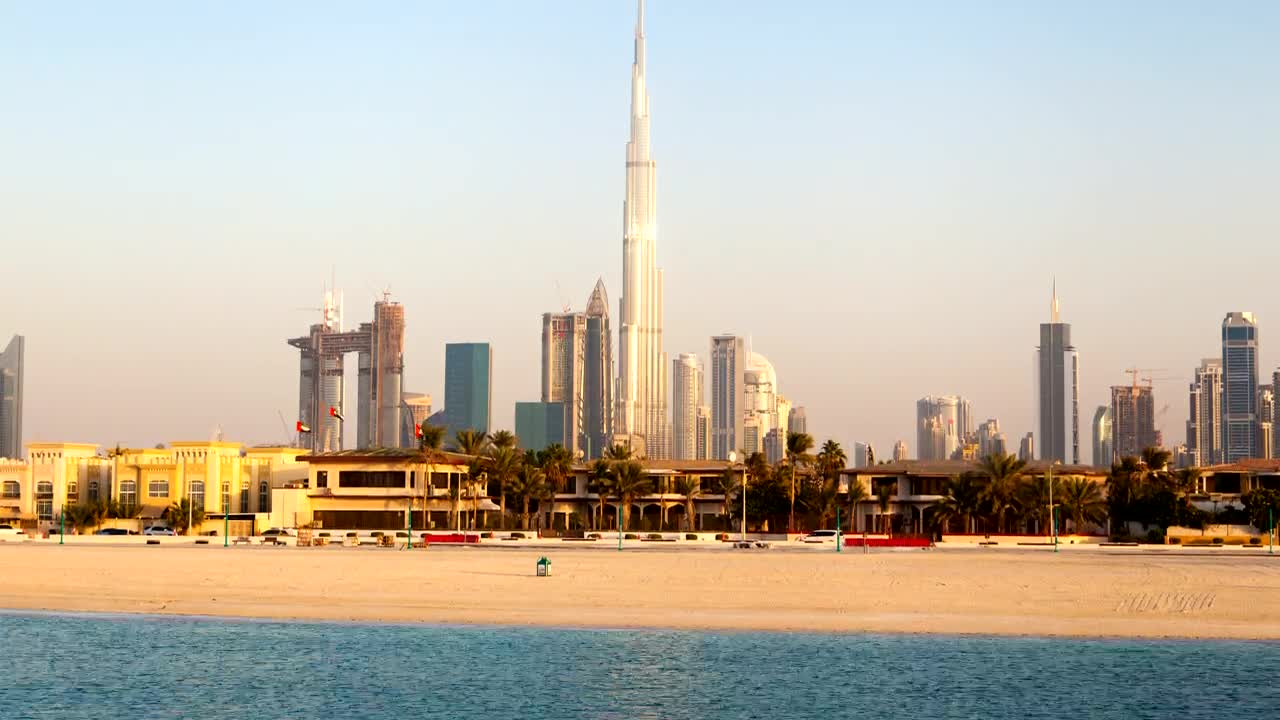Stock Video Beach In Dubai With Cityscape In The Background Live Wallpaper For PC