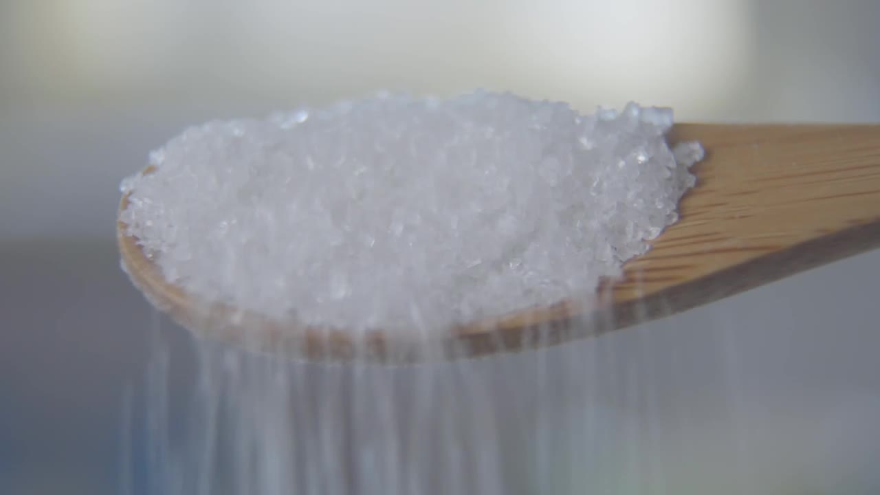 Video Stock Closeup Of Sugar Spilling From Wooden Spoon Live Wallpaper For PC