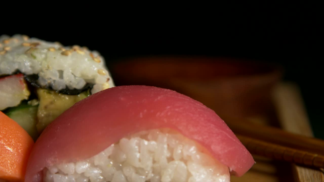 Video Stock Closeup Of Fresh Sushi Live Wallpaper For PC