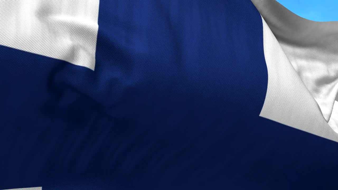 Video Stock Closeup Of Finnish Flag Waving In Wind Live Wallpaper For PC