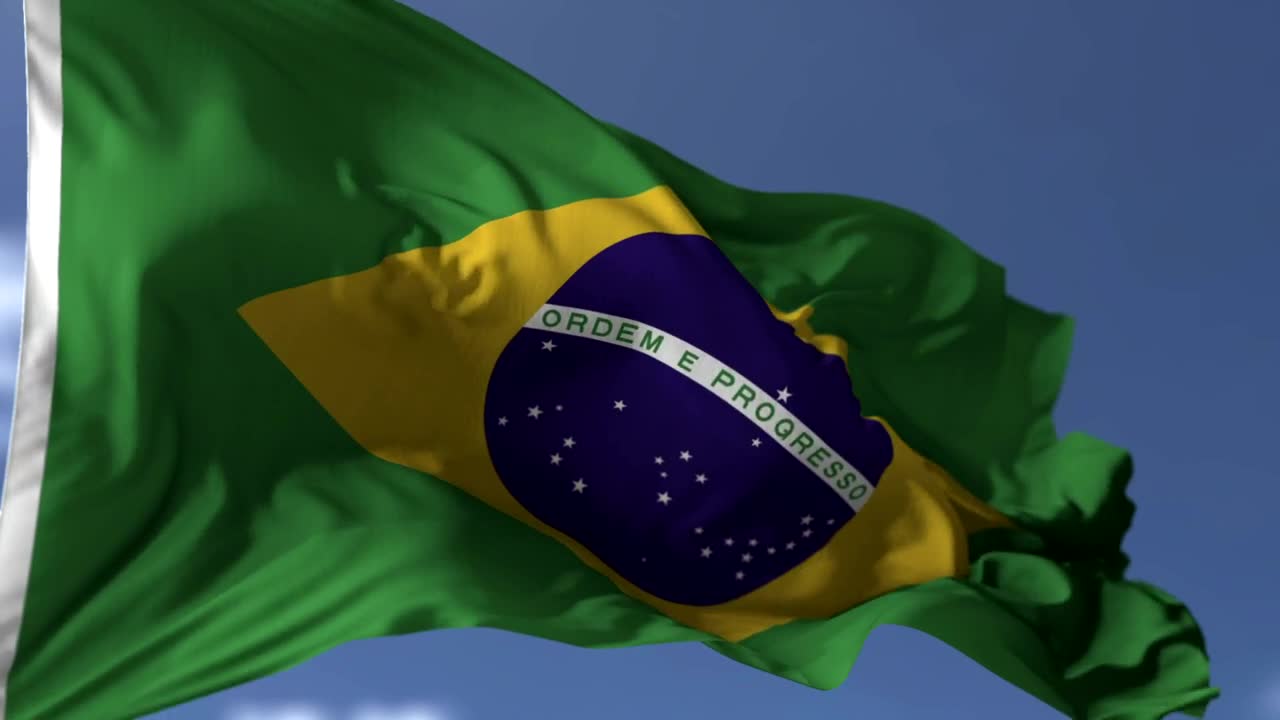 Video Stock Closeup Of Brazilian Flag Waving Gently In The Wind Live Wallpaper For PC
