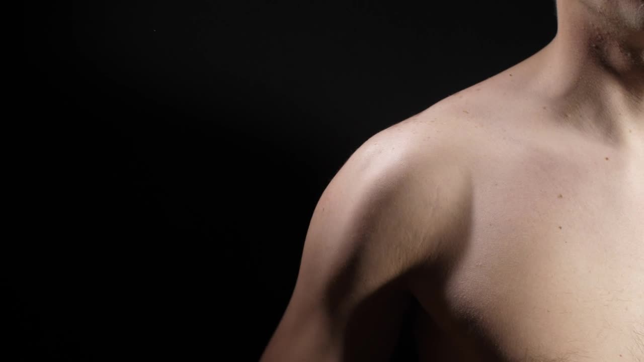 Video Stock Close Up To The Bicep Of A Man On Black Live Wallpaper For PC