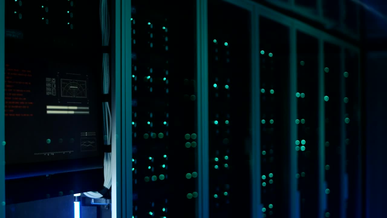 Video Stock Close Up Shot Of Server Lights In The Night Live Wallpaper For PC