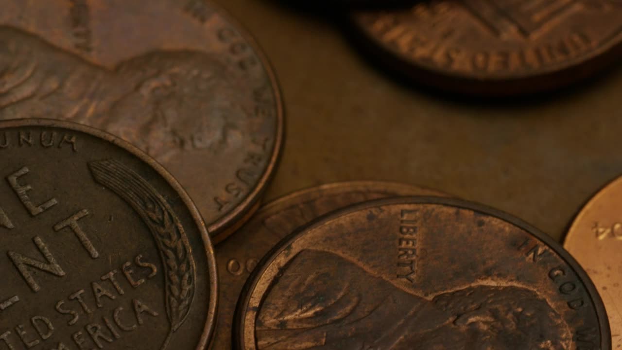 Video Stock Close Up Shot Of American Pennies Live Wallpaper For PC