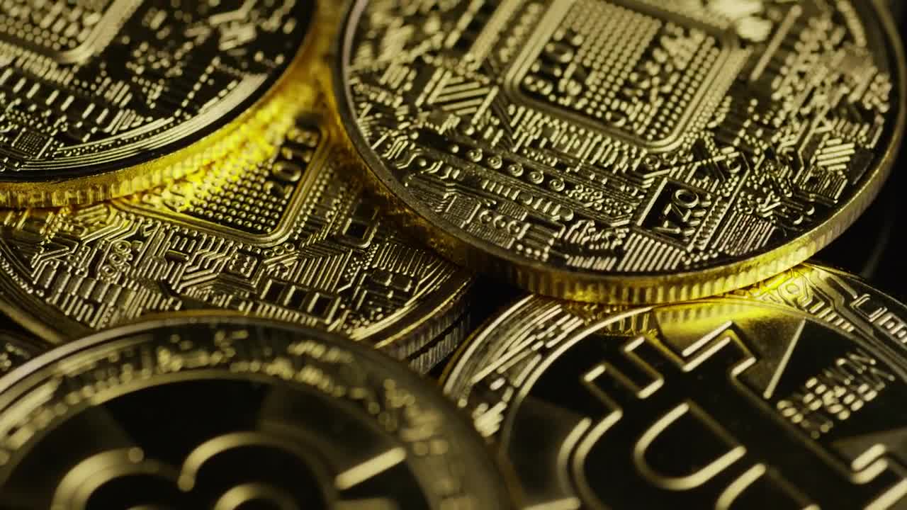 Video Stock Close Up Shot Of A Stack Of Bitcoins Live Wallpaper For PC