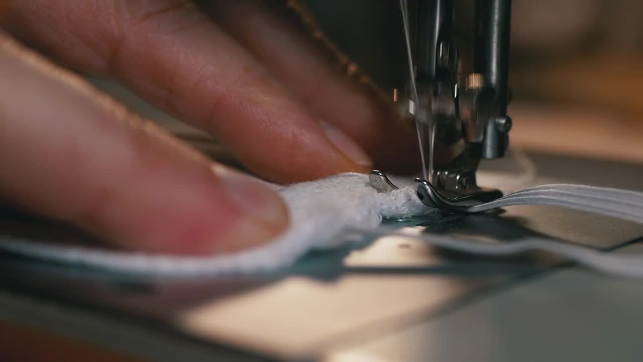 Video Stock Close Up Of A Person Sewing A Face Mask Live Wallpaper For PC