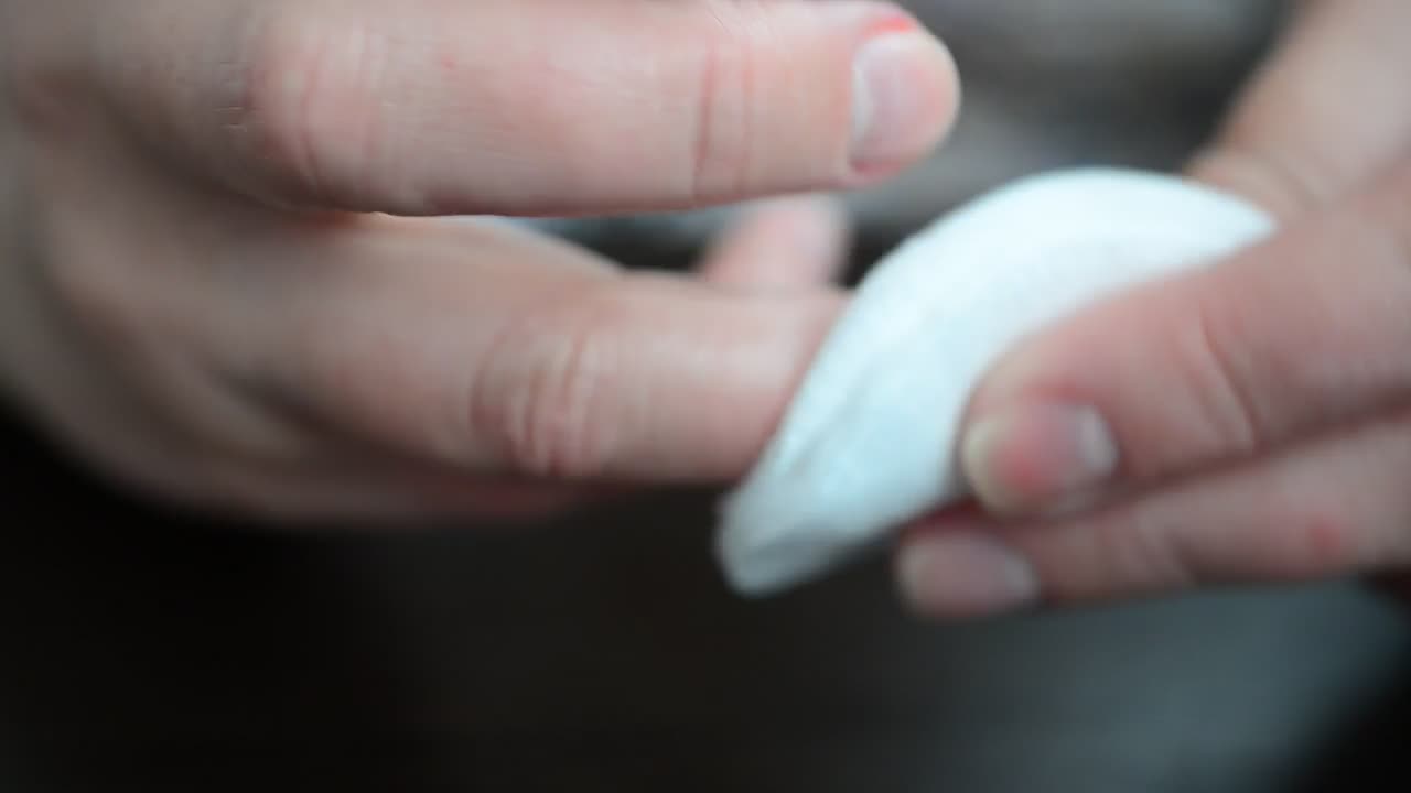 Video Stock Close Shot Of A Womans Hands Cleaning Her Nails Live Wallpaper For PC