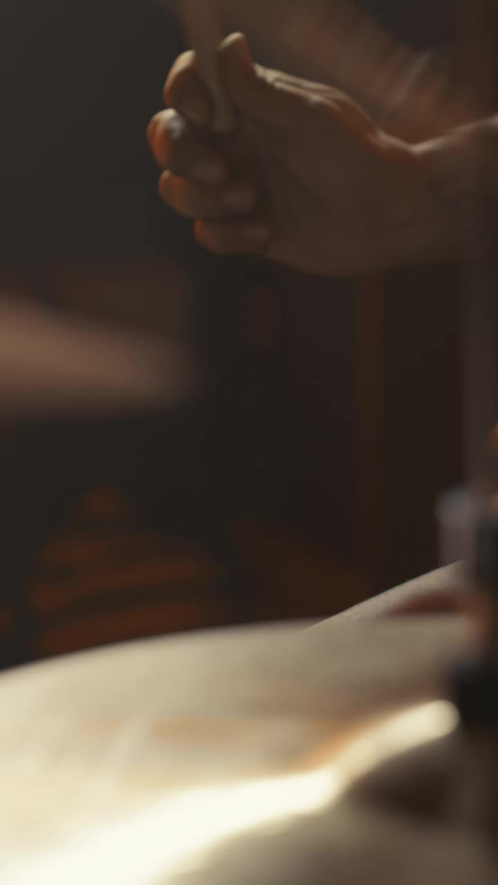 Video Stock Close Shot Of A Drum Kit While A Drummer Plays Live Wallpaper For PC