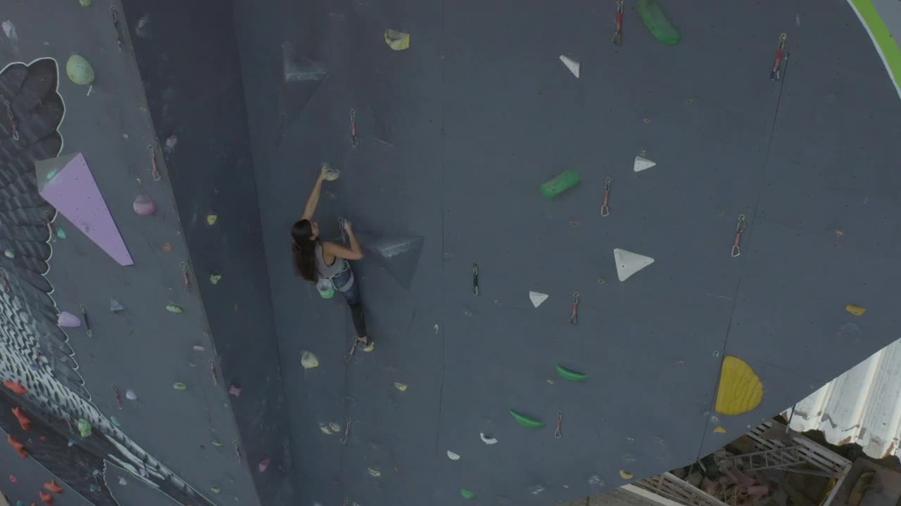 Video Stock Climbing A Large Tower To Practice Mountaineering Live Wallpaper For PC