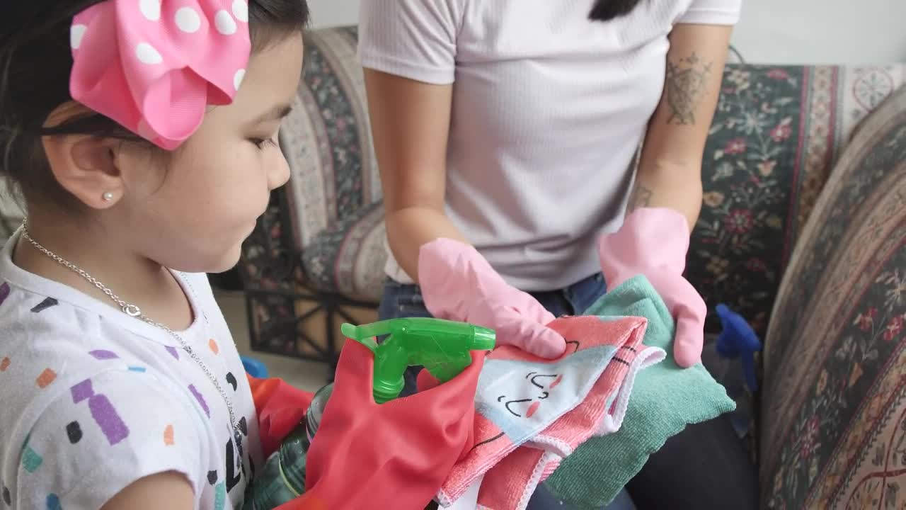 Video Stock Cleaning The Room Together Between Mother And Daughter Live Wallpaper For PC