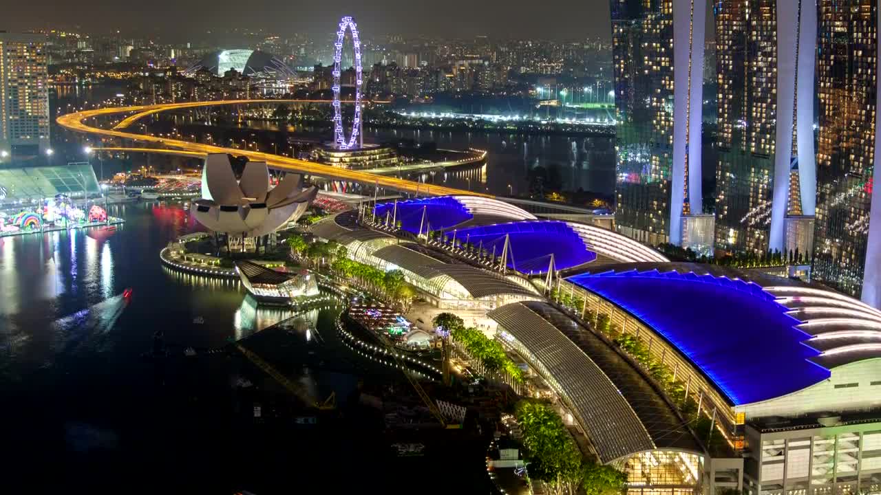 Video Stock Cityscape Of Singapore At Night Live Wallpaper For PC