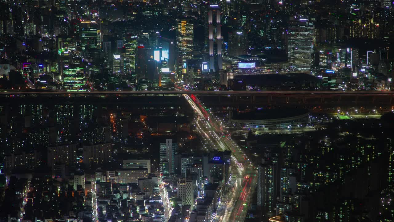 Video Stock City With Many Cars And Buildings At Night Live Wallpaper For PC