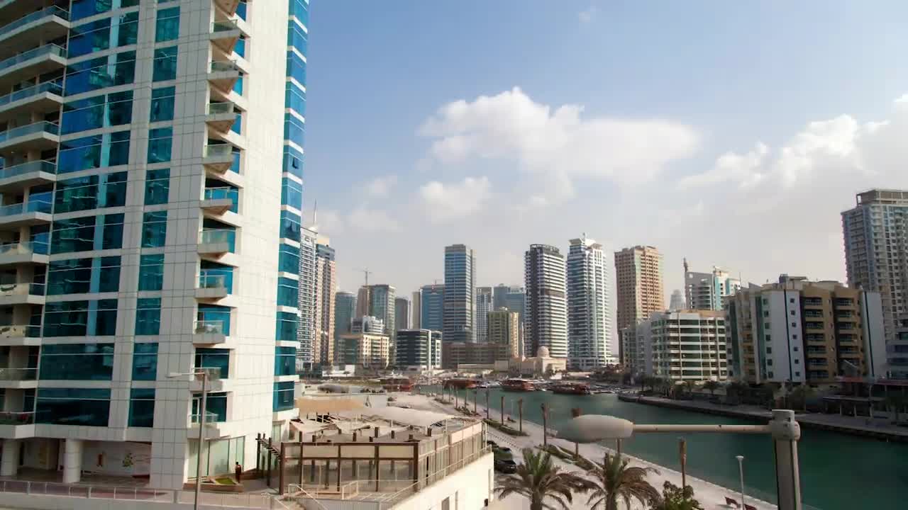 Video Stock City With Many Buildings With A River With Boats Live Wallpaper For PC