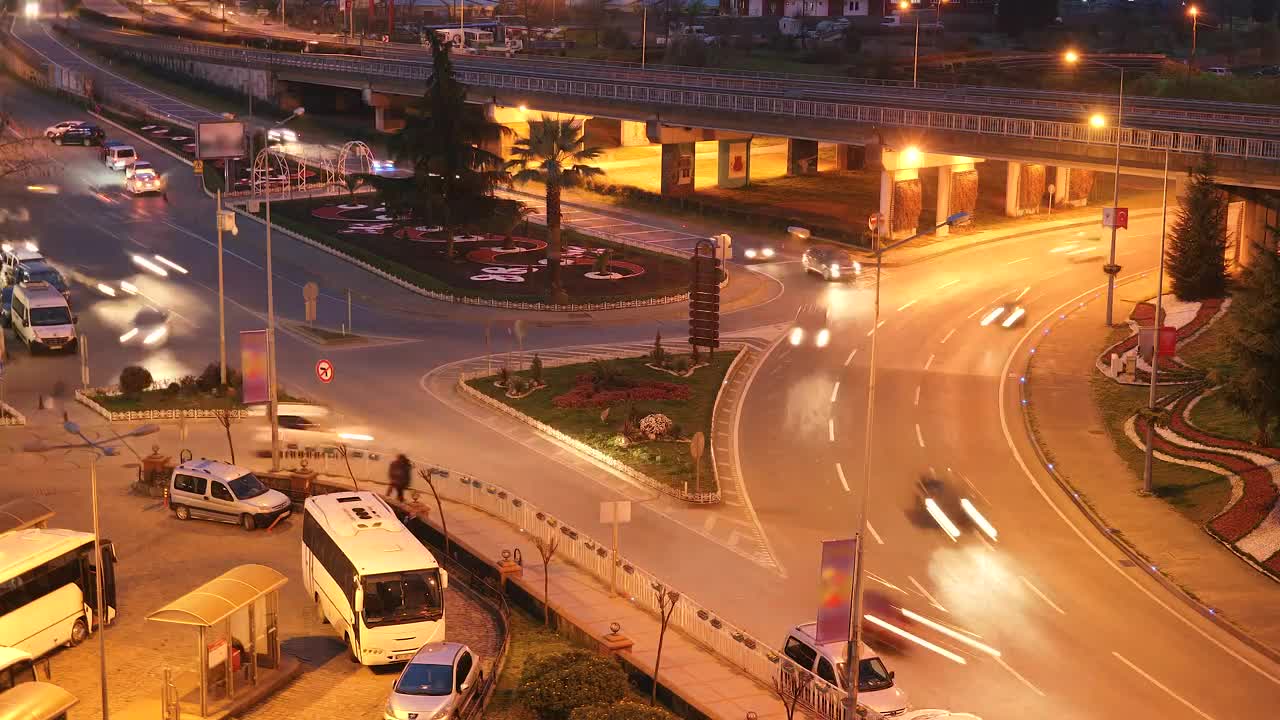 Video Stock City Traffic Junction At Night Live Wallpaper For PC