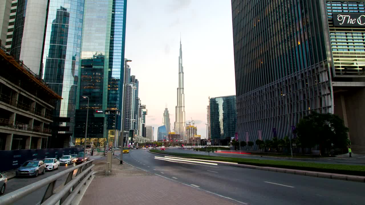 Video Stock City Street Traffic And Burj Khalifa In Background Live Wallpaper For PC
