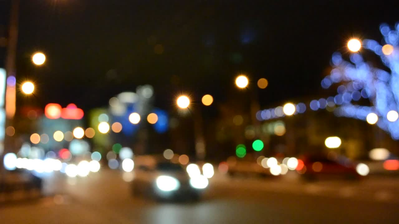 Video Stock City Lights Out Of Focus Over A Street Live Wallpaper For PC