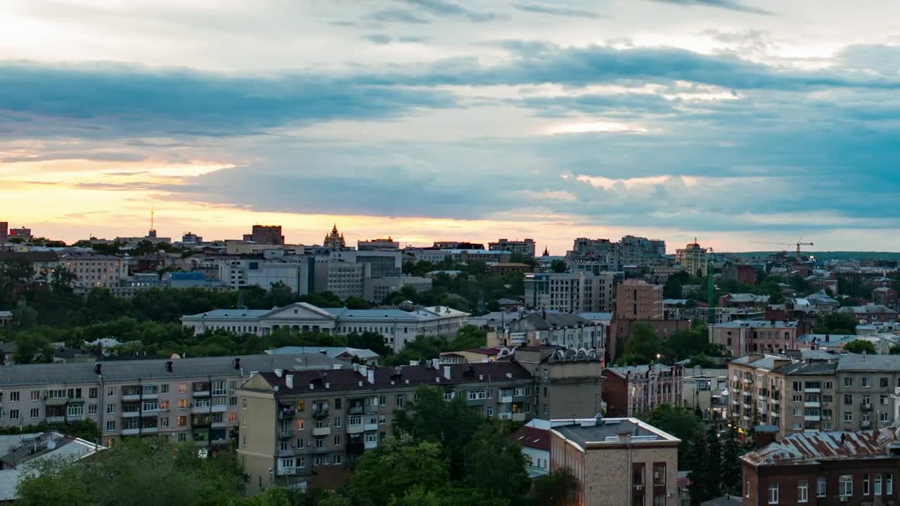 Video Stock City From Above During A Sunset Live Wallpaper For PC