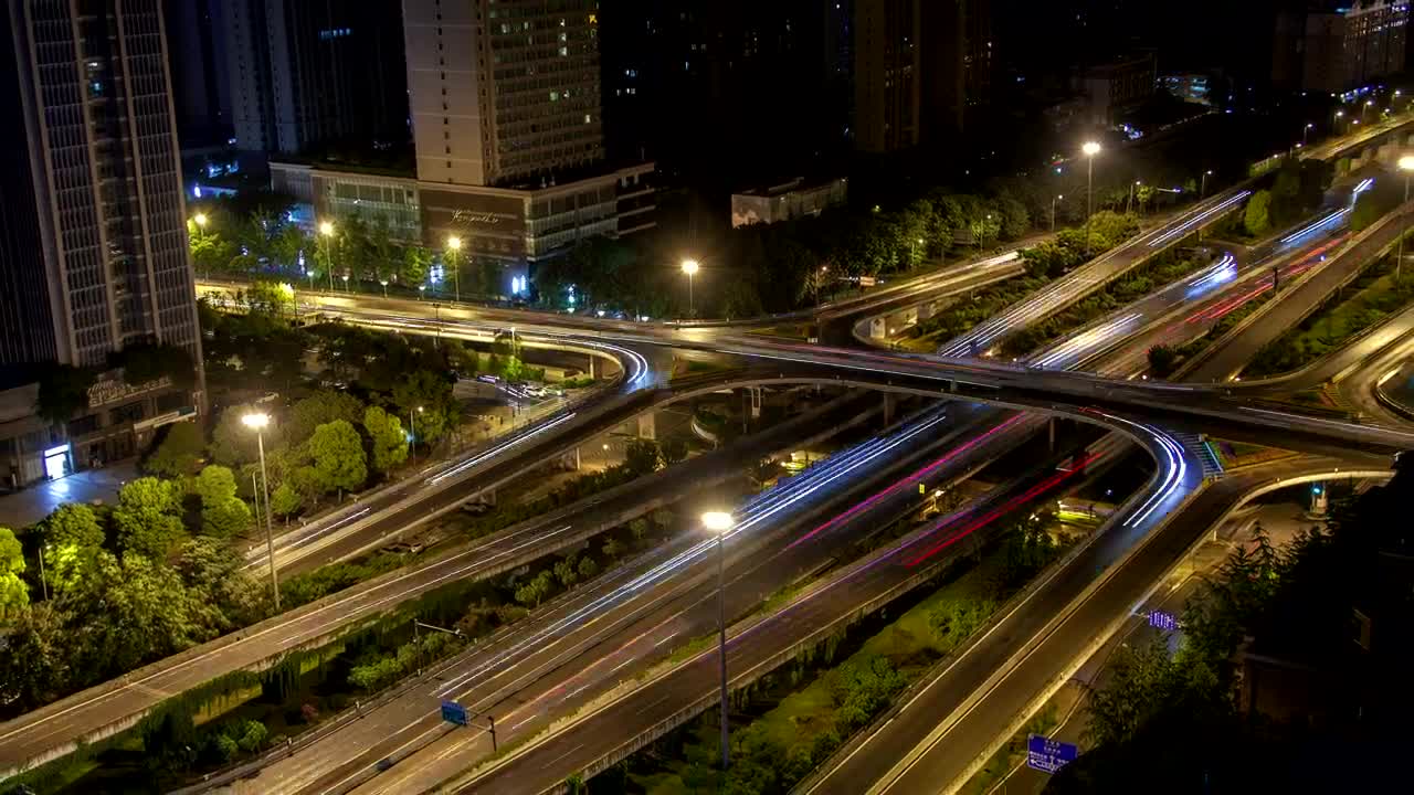 Video Stock City Cross Roads With Fast Traffic At Night Live Wallpaper For PC