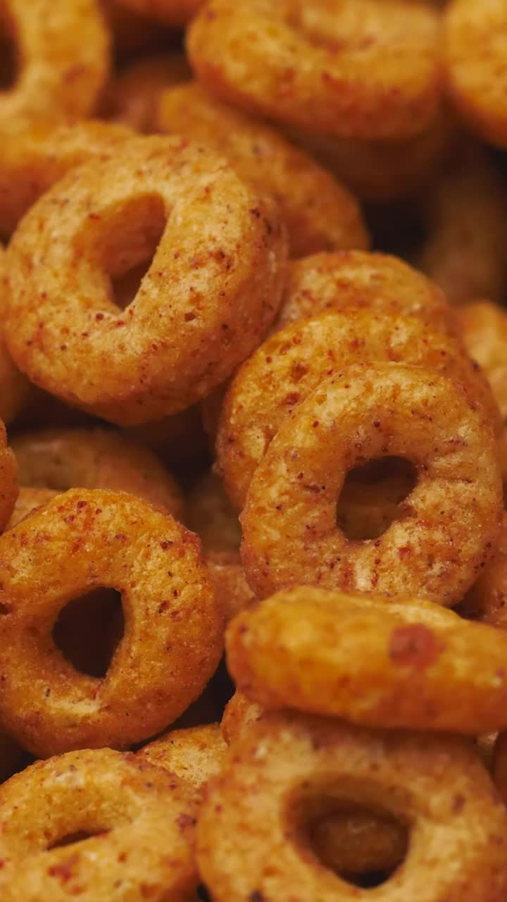 Video Stock Cinnamon Oat Rings Cereal Slowly Rotating Live Wallpaper For PC