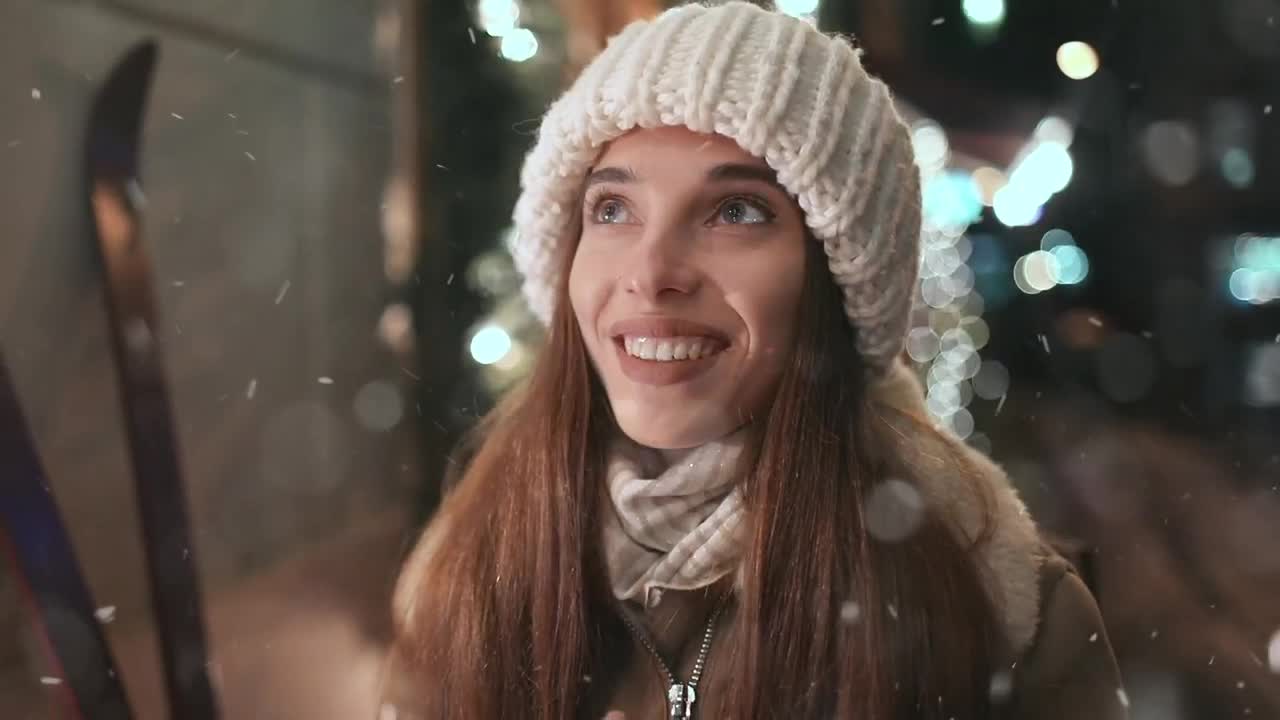Video Stock Cinematic Of Woman Warming Hands In Nighttime Winter Town Live Wallpaper For PC