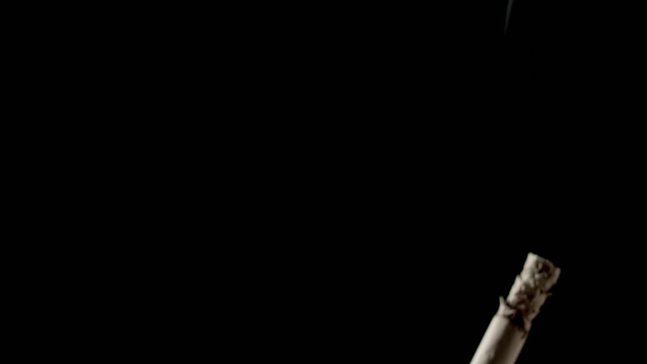 Video Stock Cigarette Tip And Blowing Smoke On Black Background Live Wallpaper For PC