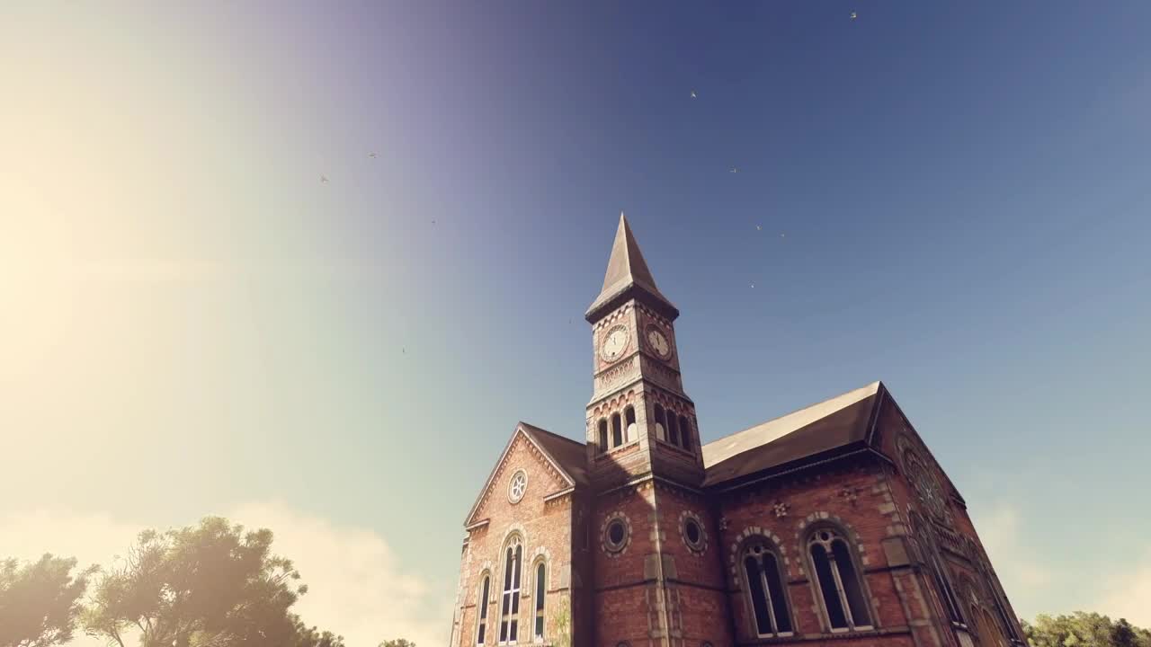 Video Stock Church Surrounded By Trees On A Sunny Day Live Wallpaper For PC