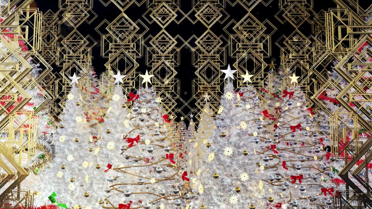 Video Stock Christmas Trees With Gold Figures And Ornaments Live Wallpaper For PC