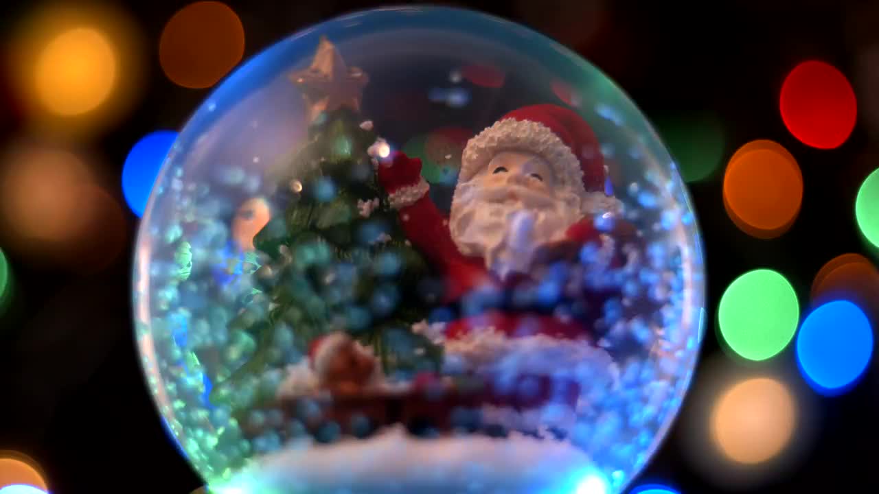 Video Stock Christmas Santa Sphere With Bokeh Background Live Wallpaper For PC