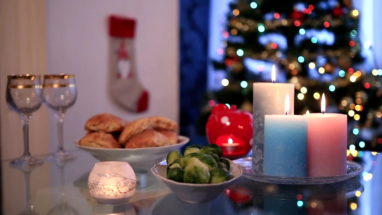Video Stock Christmas Candles On A Table Live Wallpaper For PC