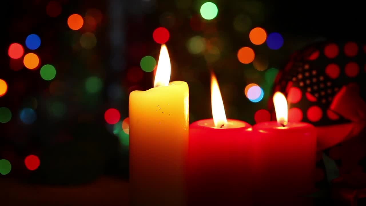 Video Stock Christmas Candles And A Bokeh In The Background Live Wallpaper For PC