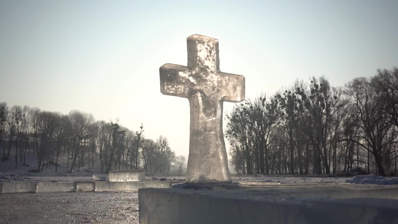 Video Stock Christ Cross Made Of Ice Live Wallpaper For PC