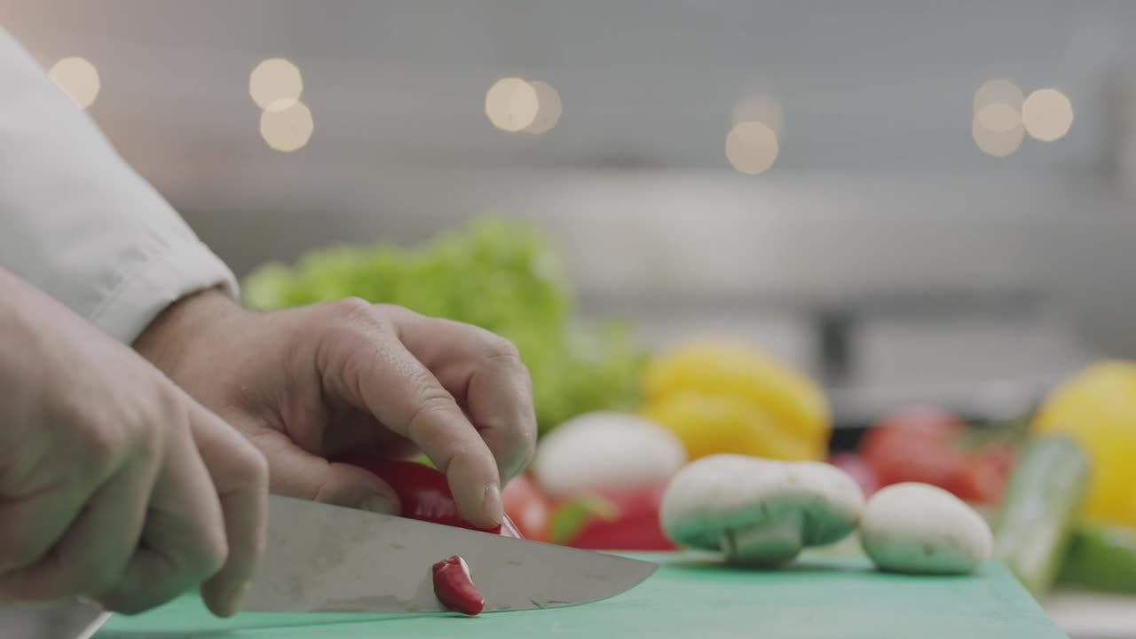 Video Stock Chopping Up Vegetables In A Kitchen Live Wallpaper For PC