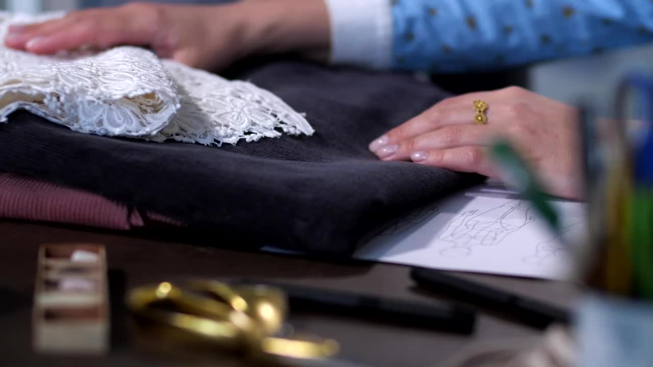 Video Stock Choosing Different Fabrics For Sewing Live Wallpaper For PC