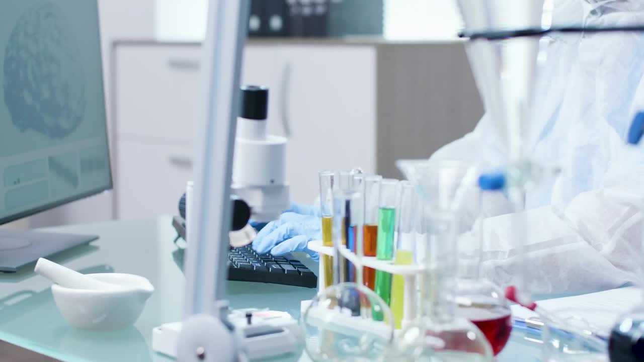 Video Stock Chemist Typing On A Computer Live Wallpaper For PC